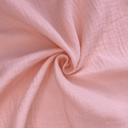 Ткань Муслин Жатый, цвет Нежно-Розовый (на отрез)  в Сургуте