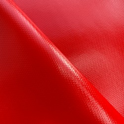 Ткань ПВХ 600 гр/м2 плотная, Красный (Ширина 150см), на отрез  в Сургуте