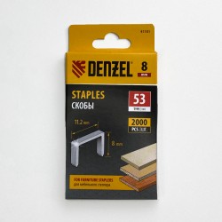 Denzel Скобы, 8 мм, для мебельного степлера, тип 53, 2000 шт.  в Сургуте