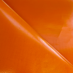 Ткань ПВХ 450 гр/м2, Оранжевый (Ширина 160см), на отрез  в Сургуте