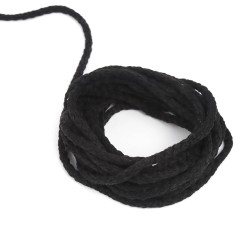Шнур для одежды тип 2, цвет Чёрный (плетено-вязаный/полиэфир)  в Сургуте